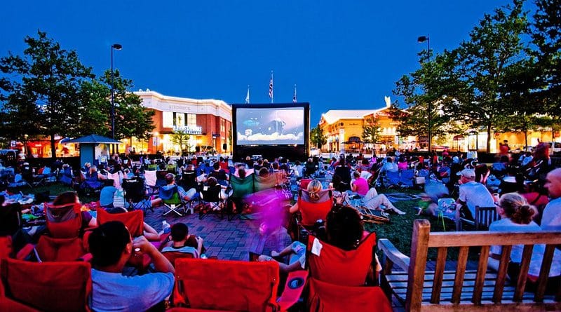 Where to watch a movie under the open sky in new York