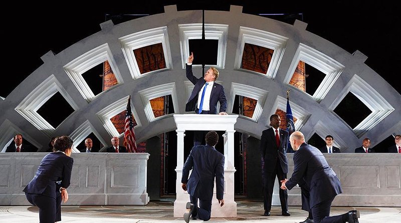 The controversial play is about Caesar, and with the «trump» had lost their sponsors