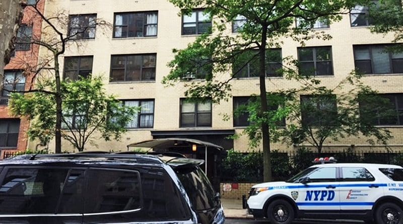 In Manhattan, the 71-year-old woman crashed after plummeting from the window of his apartment