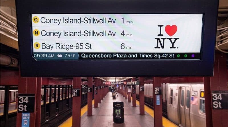 In the new York metro will be a scoreboard with a countdown time