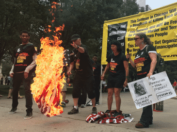 In Chicago, the Communists burned the American flags