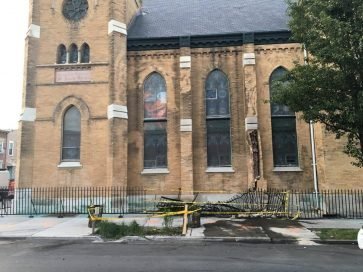 In Brooklyn, a passenger bus crashed into a Church (video)