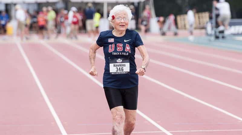 101-year-old woman broke a record in running on 100 meters
