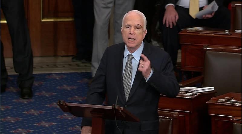 McCain after the operation returned to the Senate to vote on Obamacare