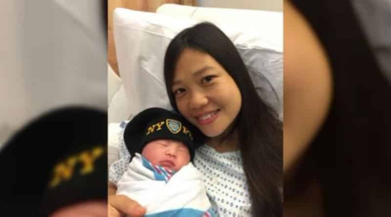 Two years after the death of a police officer from new York’s wife gave birth to his child