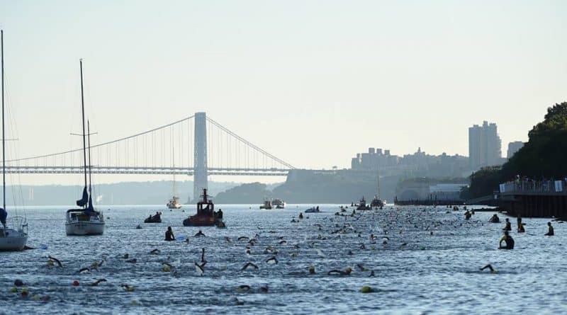 In new York thousands of athletes participated in the triathlon