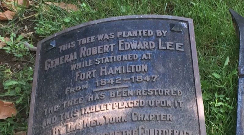 A memorial plaque to the Confederate General was dismantled in Brooklyn