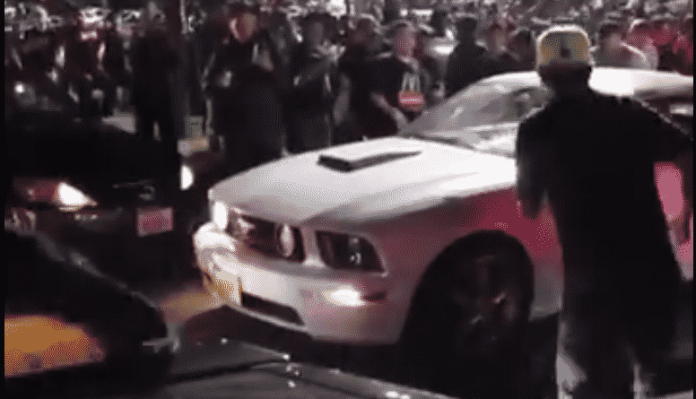 The car crashed into a crowd of people during a street race in the County of Los Angeles