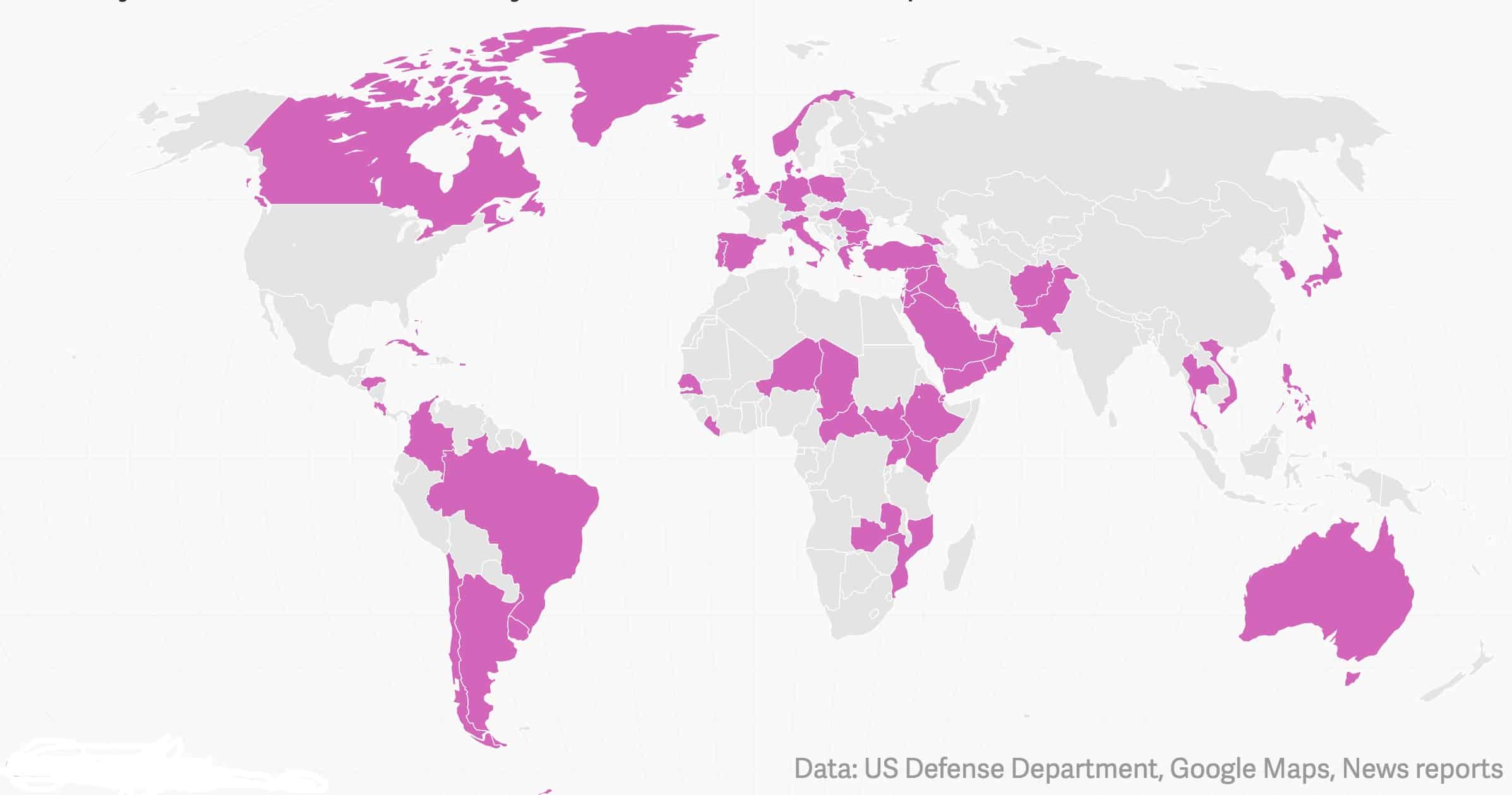 Map: where in the world are US troops