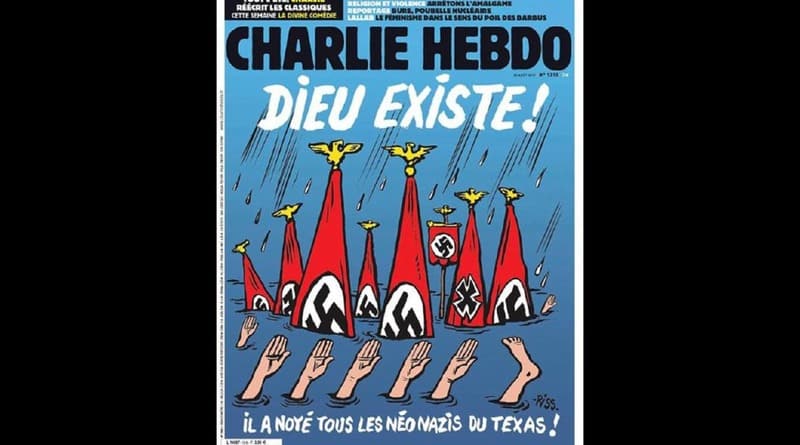 «Charlie Hebdo» made a cartoon for the victims of hurricane Harvey