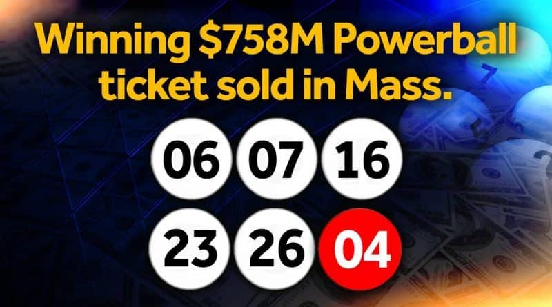 Powerball jackpot of $758 million plucked lucky from Massachusetts