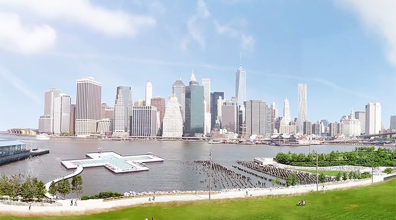 In new York may receive a free pool in the middle of the river