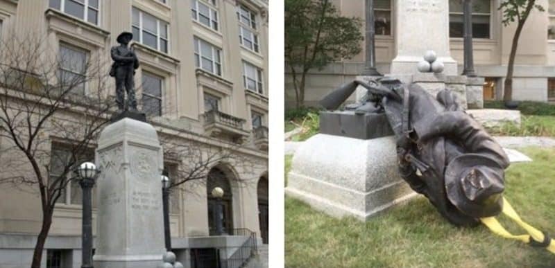 In North Carolina, the mob demolished the monument to Confederate soldiers (video)