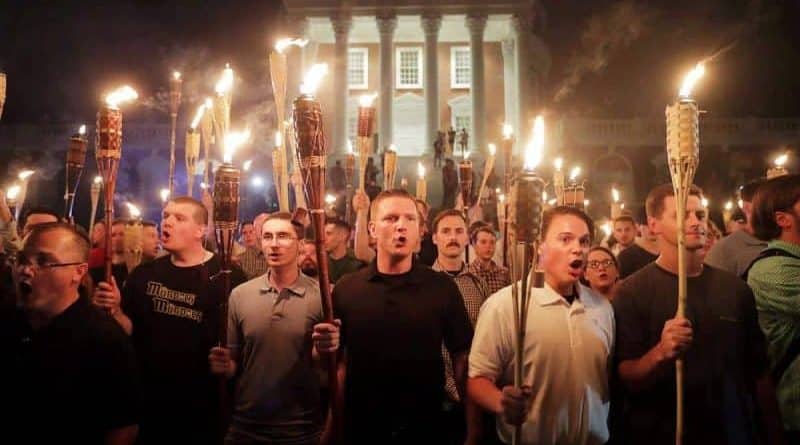 White nationalists staged a torchlight procession in front of the University of Virginia