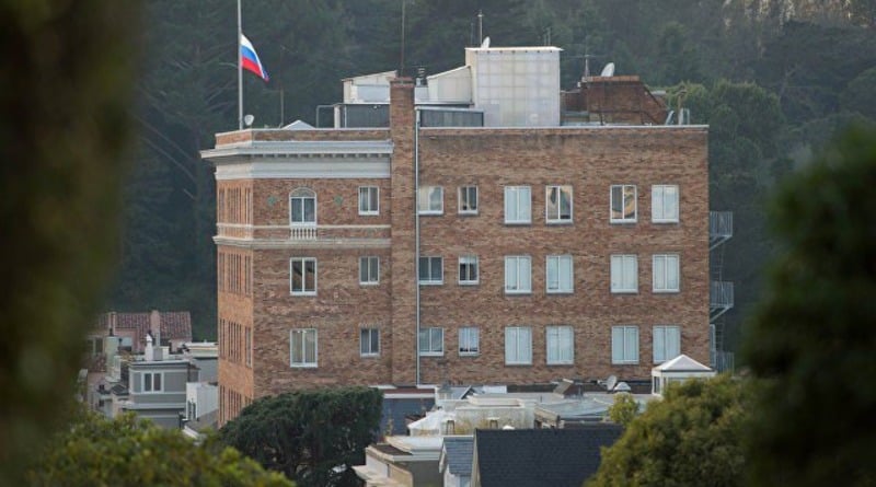The state Department is building a wall at the Russian Consulate in San Francisco