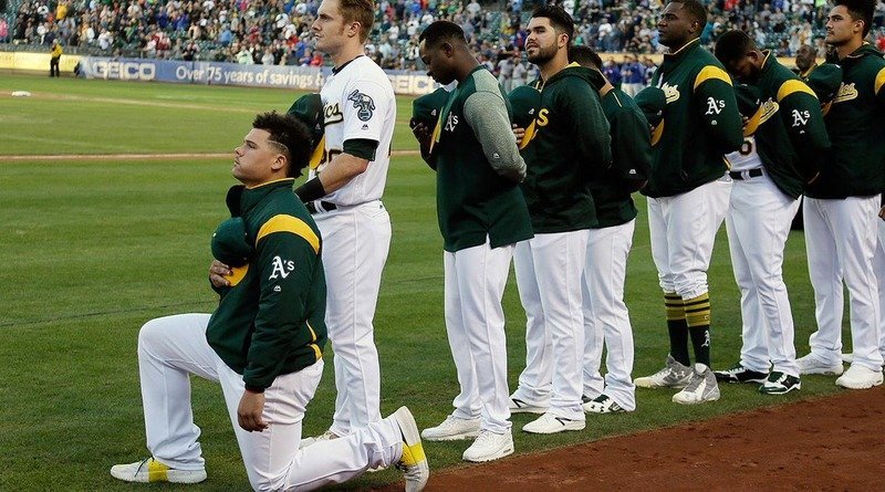 The wave of protests during the US national anthem has come to baseball