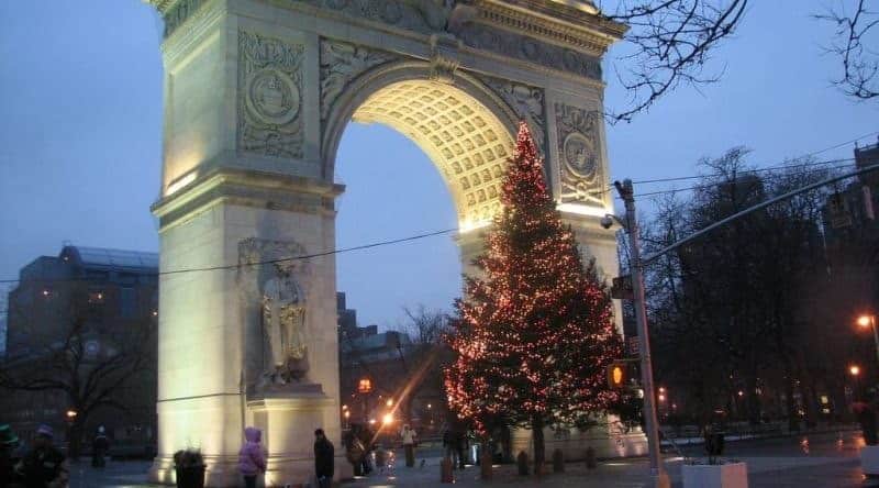 The modern exhibition will replace the Christmas tree at Washington Square in new York