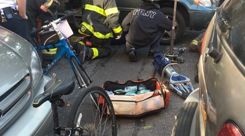 In Brooklyn a drunk driver hit four cyclists