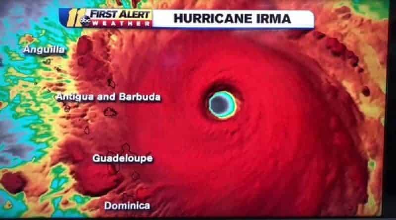 A powerful hurricane Irma reached the shore