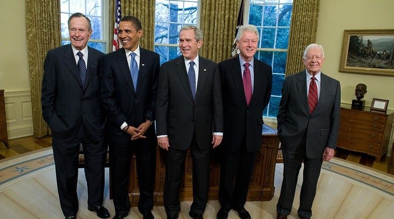 Five ex-presidents of the USA have teamed up to raise funds for those affected by hurricanes