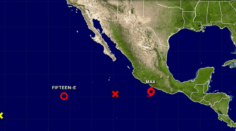 New tropical storm Max and 3 more turbulent zone in the Atlantic
