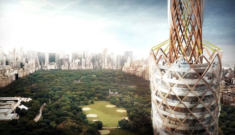 In Central Park you want to build a huge wooden tower