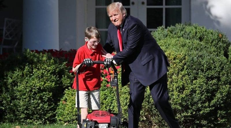 Dreams come true: Frank was cutting the lawn of the White House