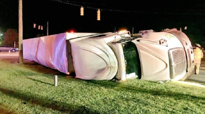 Truck with 40,000 pounds of vodka overturned in North Carolina