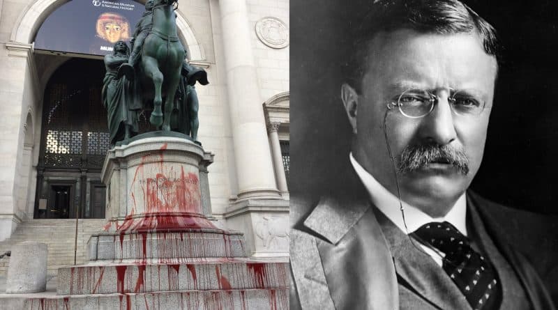 Vandals got to the statue of Theodore Roosevelt
