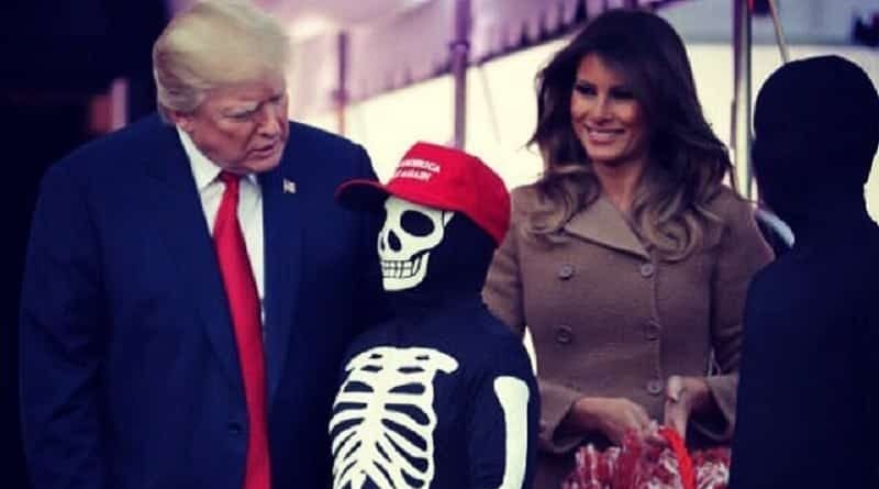 The President and first lady celebrate Halloween at the White house