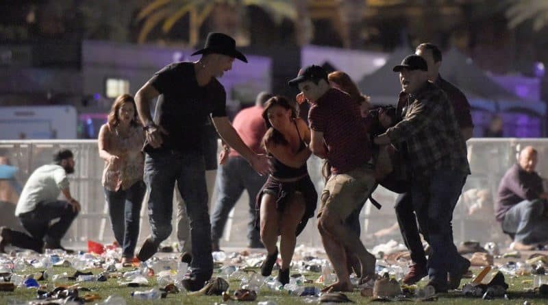During the shooting in Las Vegas people were hiding in the trailer-the freezer (video)