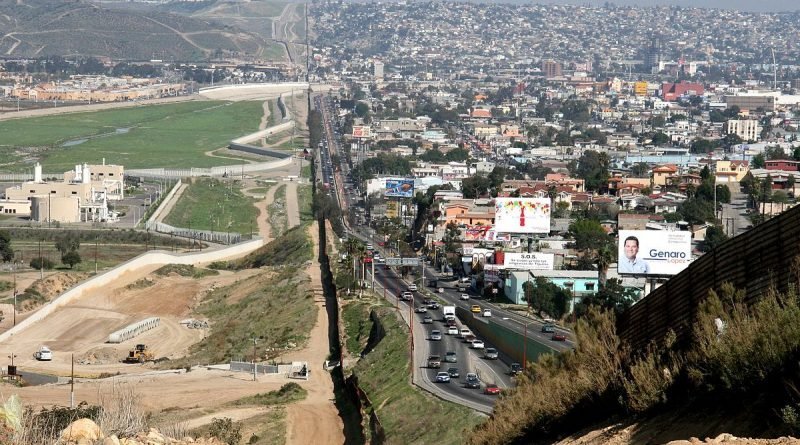 The original wall has appeared on the border with Mexico