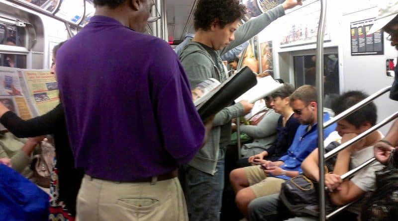 The drunk man pushed him out of the subway car and poured soup over racist insults