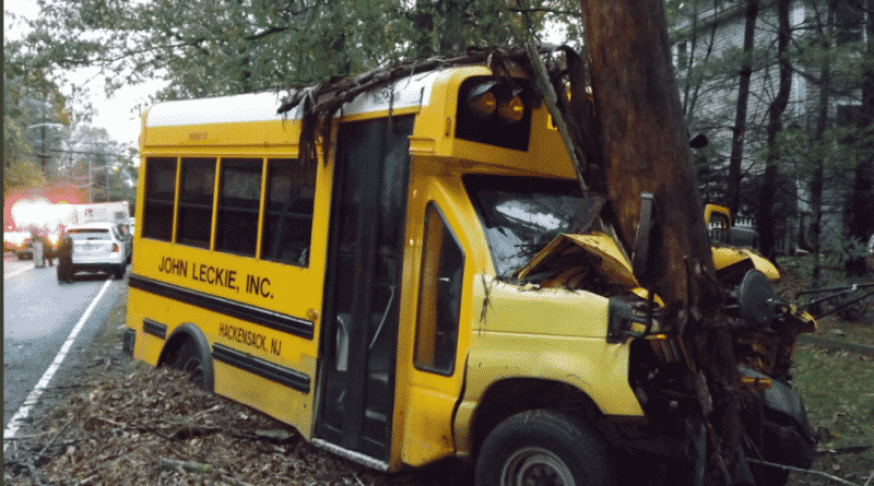 New Jersey school bus crashed into a tree, injuring 6 children