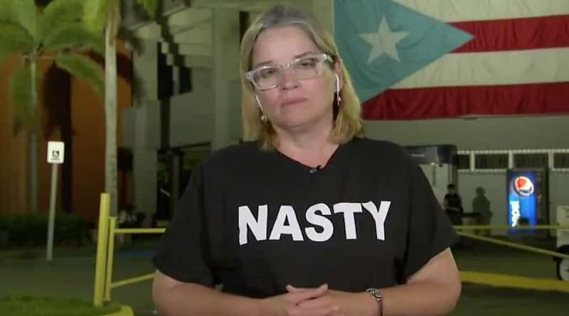 The mayor of San Juan, wearing «Nasty»t-shirt, because that’s what it was called trump