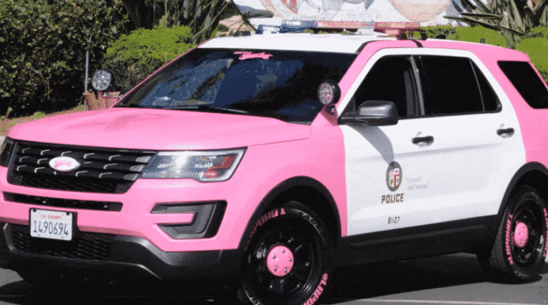 At the police fleet Los Angeles appeared pink car