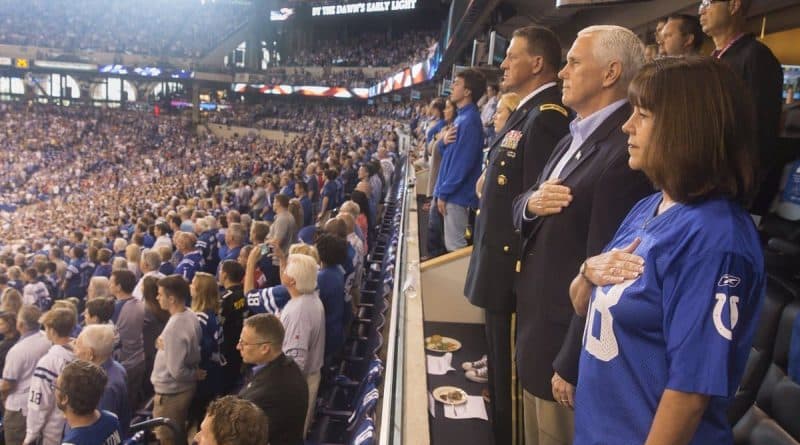 Mike Pence has left a football match in protest