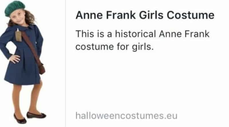 Online stores selling costume of Anne Frank for Halloween