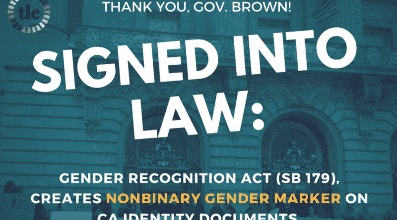 In the documents of transgender people of California will set gender neutral