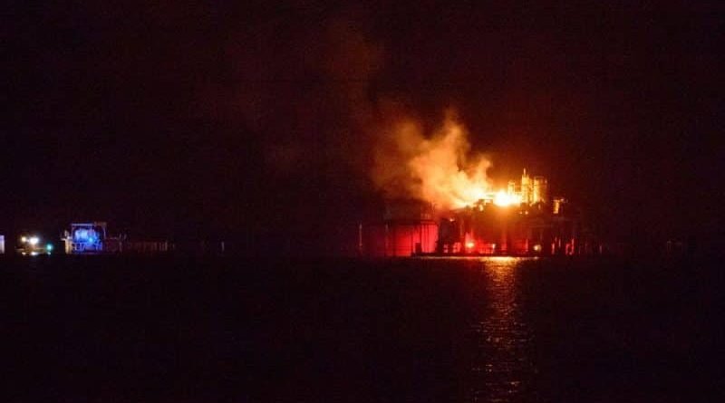 On an oil platform in Louisiana explosion, there are victims