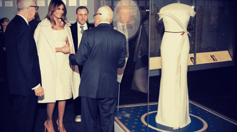 Melania trump donated the famous dress with the inauguration of the President to the Smithsonian Museum