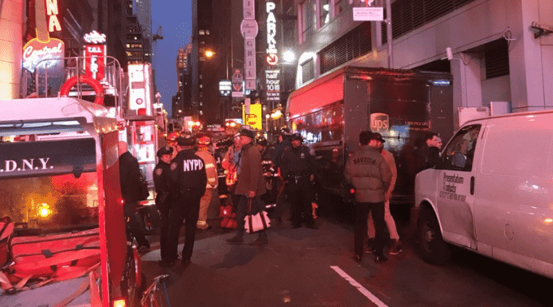Due to the fire at times square evacuated 120 people