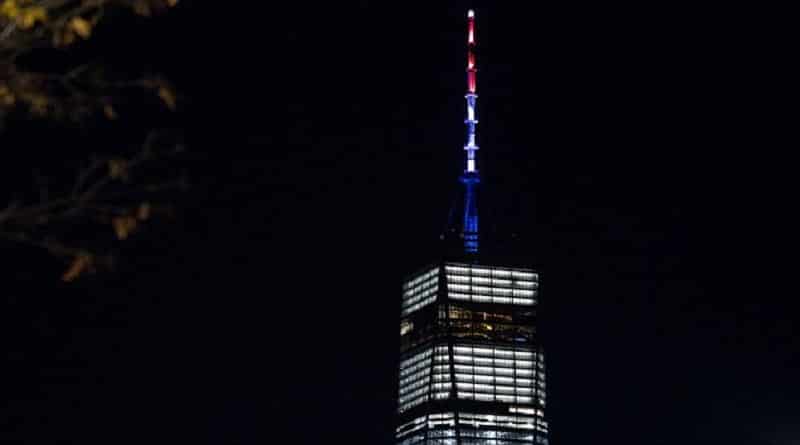 In memory of the victims of the terrorist attack in new York WTC changed the illumination