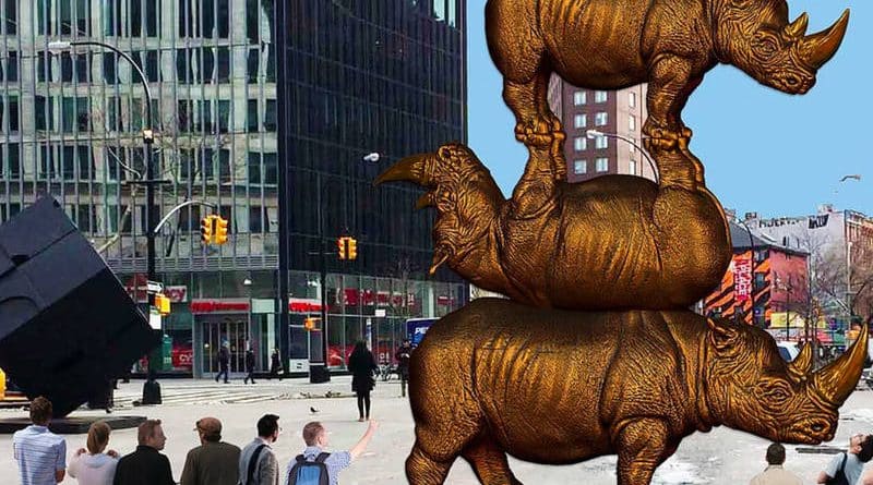 Giant rhinos will appear on Astor Place