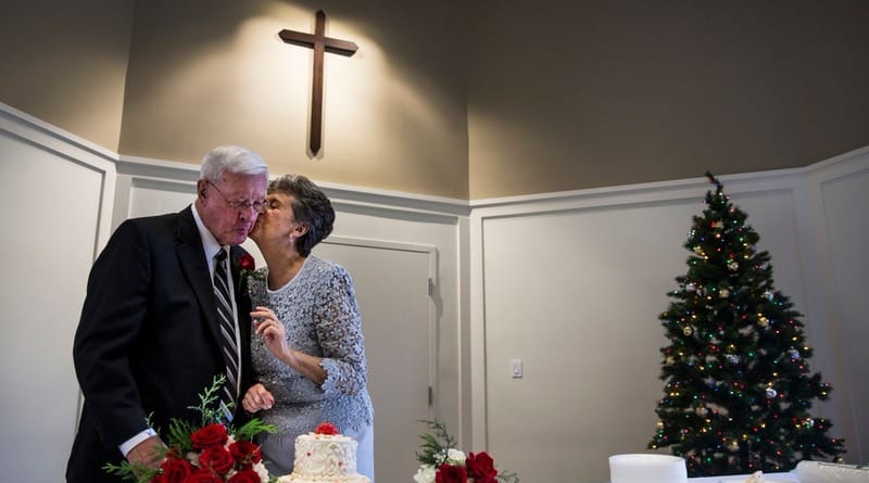 An elderly couple met «through a» hurricane Irma and recently got married