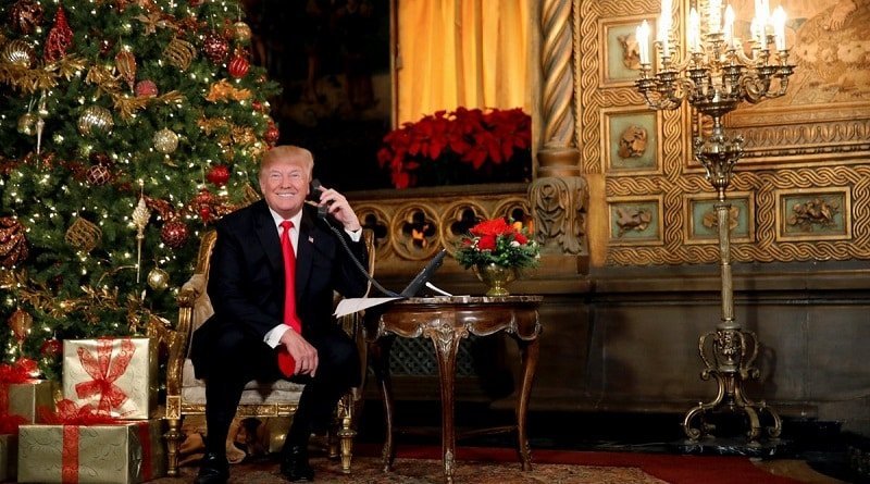 President trump congratulated the Americans with Christmas