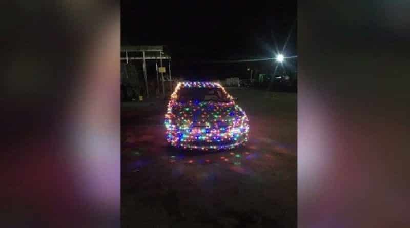 Man fined for Christmas lights on the machine