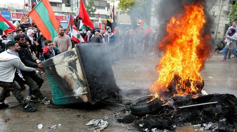 Protesters from Jerusalem to Beirut burned Israeli flag and an effigy of trump