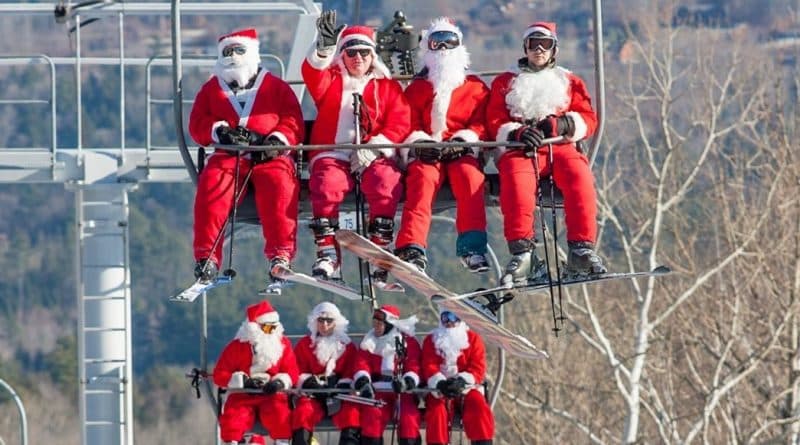 200 Santas in Maine got up on skis