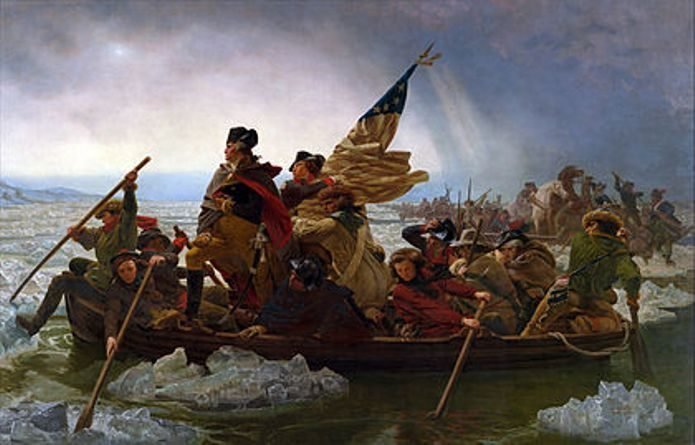 History of the emblem of the patriotism of the painting «Washington crossing the Delaware»